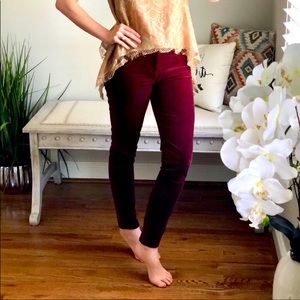 J. CREW | Stretch Skinny Mid Rise Velvet Pants
